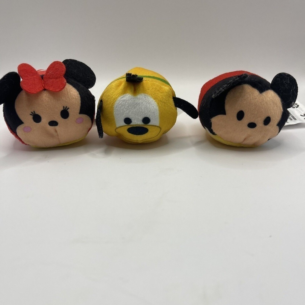 Disney Tsum Tsum Mini Plush Character. Lot of 3. MickeyMinnie & Pluto